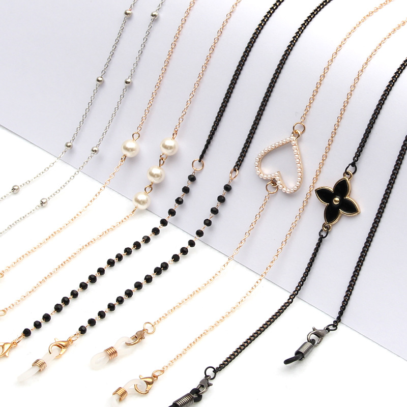Facemask Lanyard Kette Brillenhalter Perlen Perlen Brillen Ketten & Kordeln