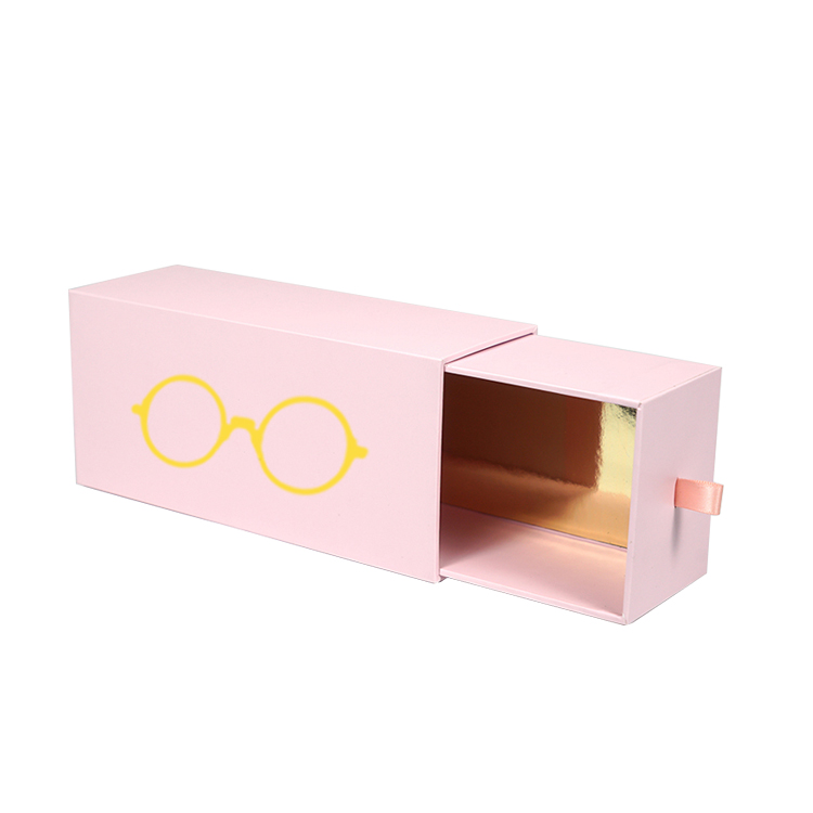 Luxus rosa Schublade Custom Paper Sonnenbrillen Verpackung